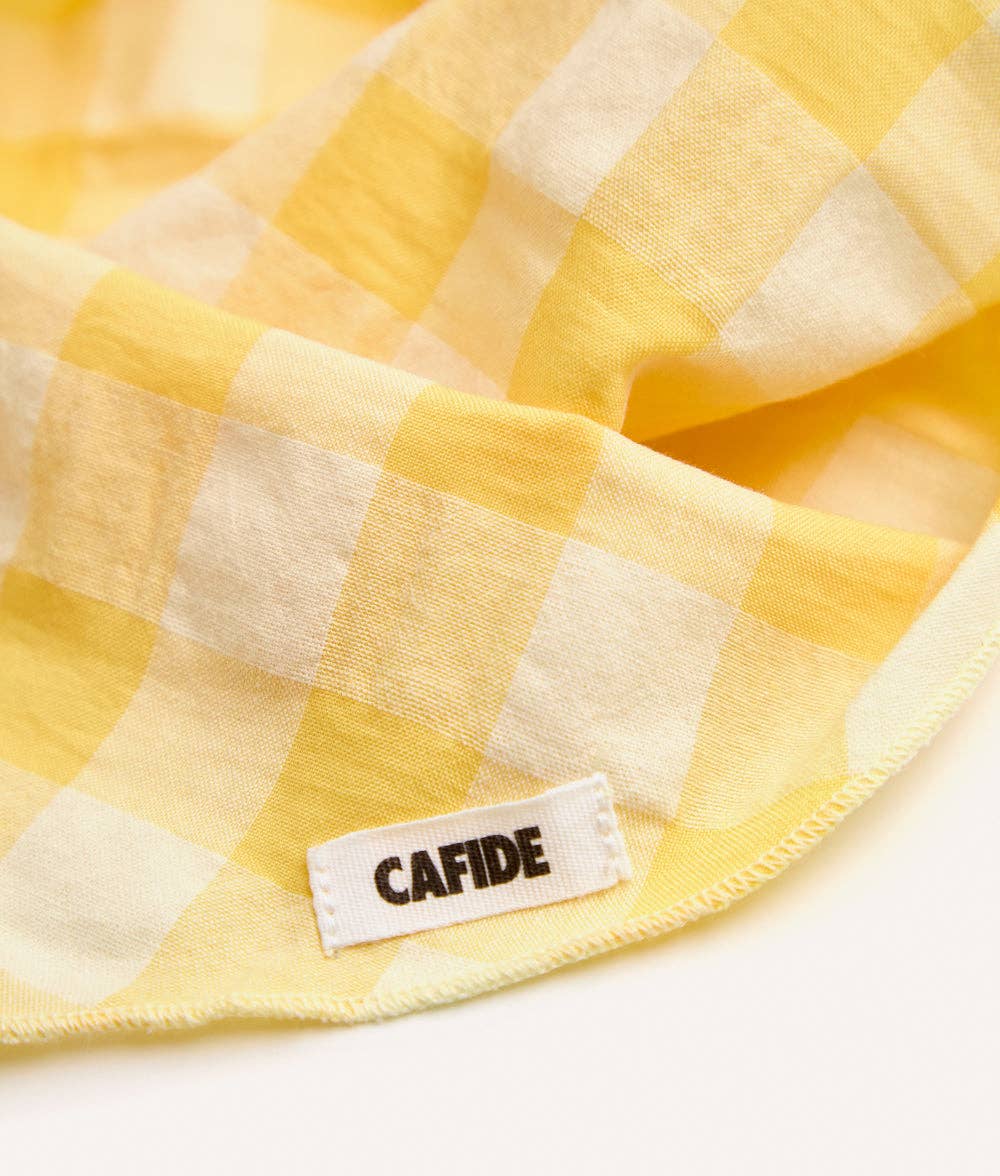 Bandana jaune à carreaux vichy pour chien