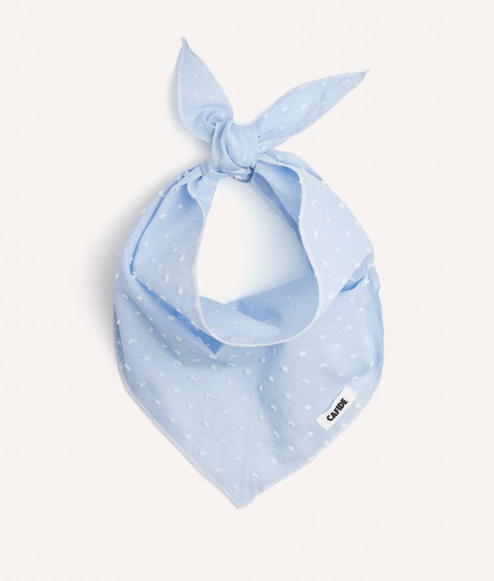 Bandana pour chien motif plumetis bleu